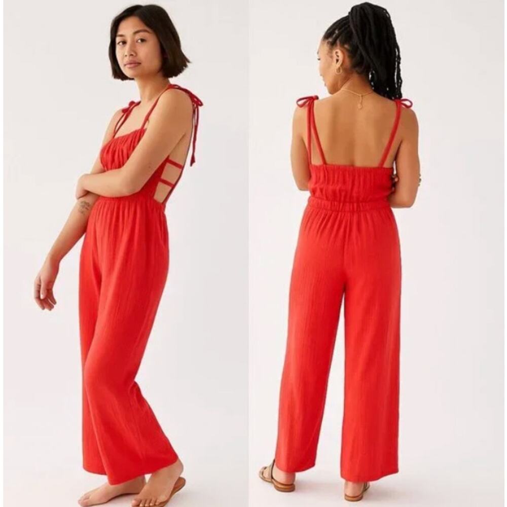 Urban Outfitters Courtney Graze Red Jumpsuit